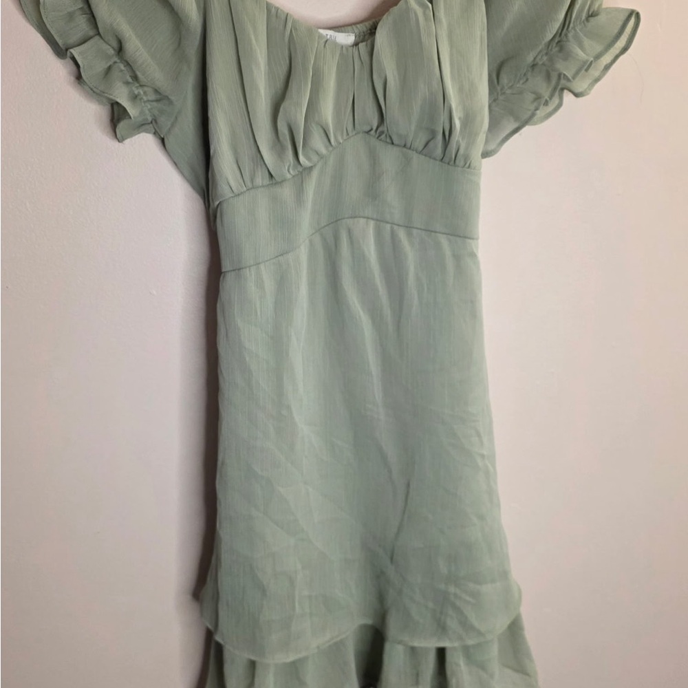 Love Tree Light Green Ruffle Dress
